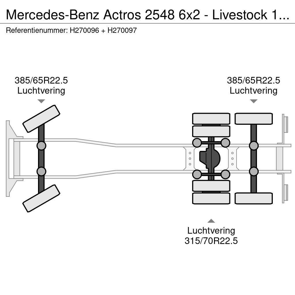 Mercedes-Benz Actros 2548 6x2 - Livestock 1 deck - Truck + Trail Vozy na přepravu zvířat