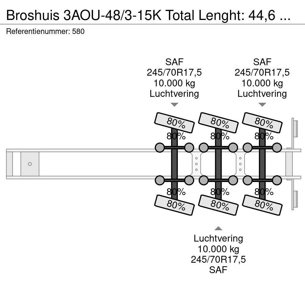 Broshuis 3AOU-48/3-15K Total Lenght: 44,6 Meter Wing Carrie Valníkové návěsy/Návěsy se sklápěcími bočnicemi