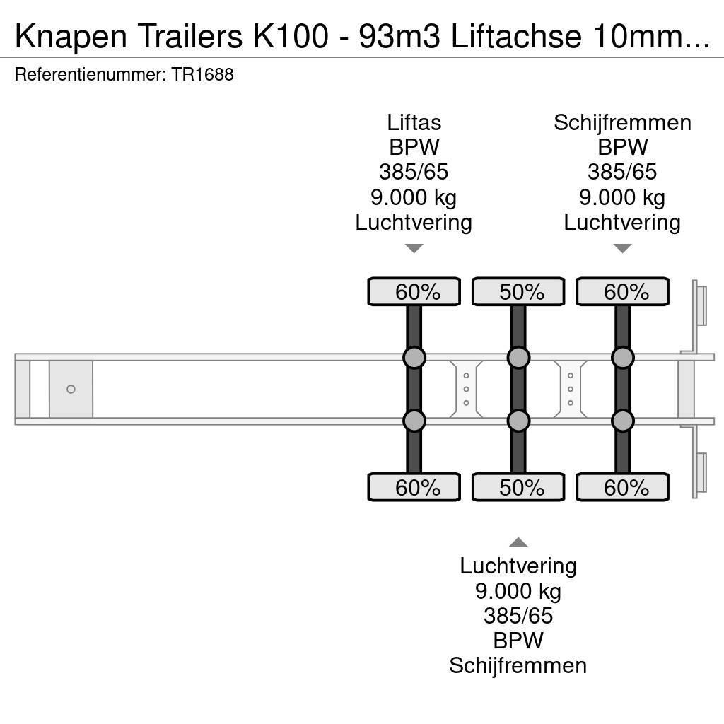Knapen Trailers K100 - 93m3 Liftachse 10mm Powersheet Návěsy s pohyblivou podlahou