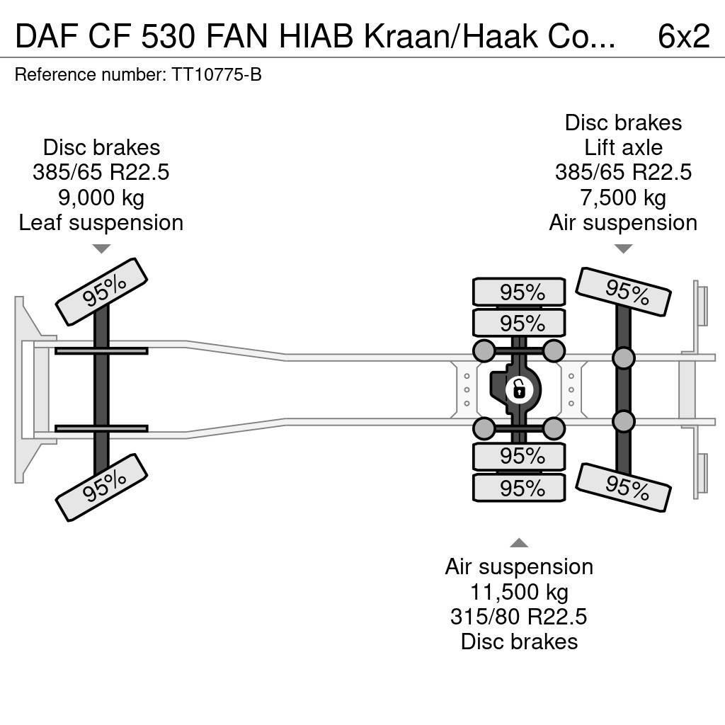DAF CF 530 FAN HIAB Kraan/Haak Combikeuring 12-2030 Univerzální terénní jeřáby