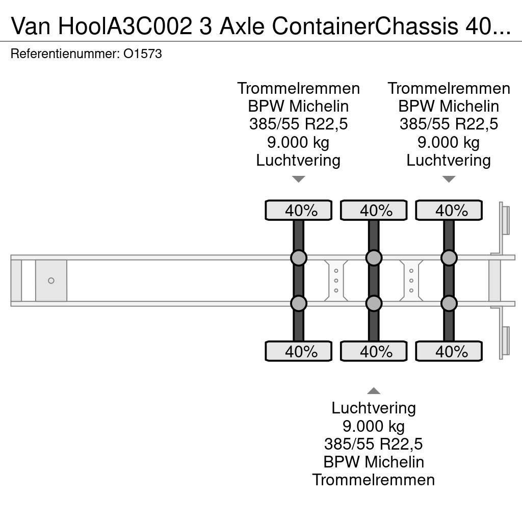 Van Hool A3C002 3 Axle ContainerChassis 40/45FT - Galvinise Kontejnerové návěsy