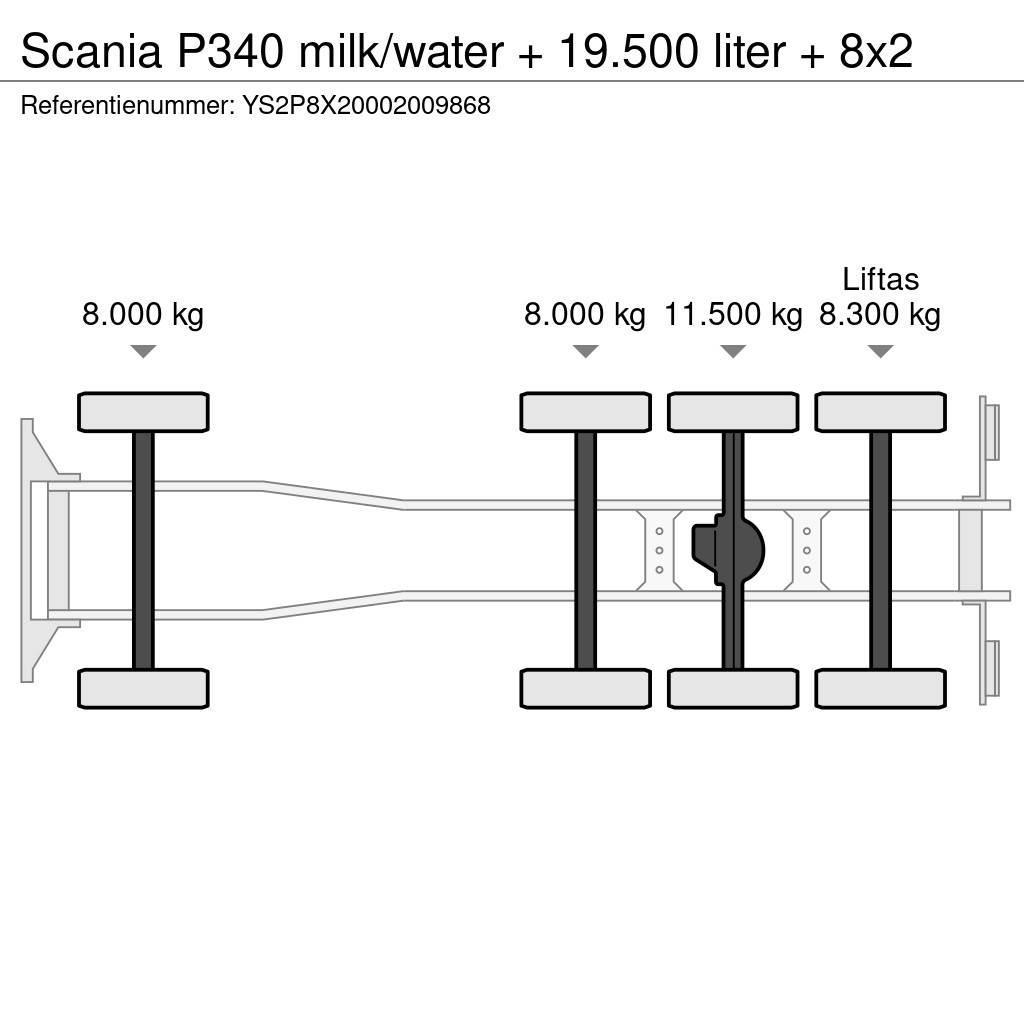 Scania P340 milk/water + 19.500 liter + 8x2 Cisternové vozy