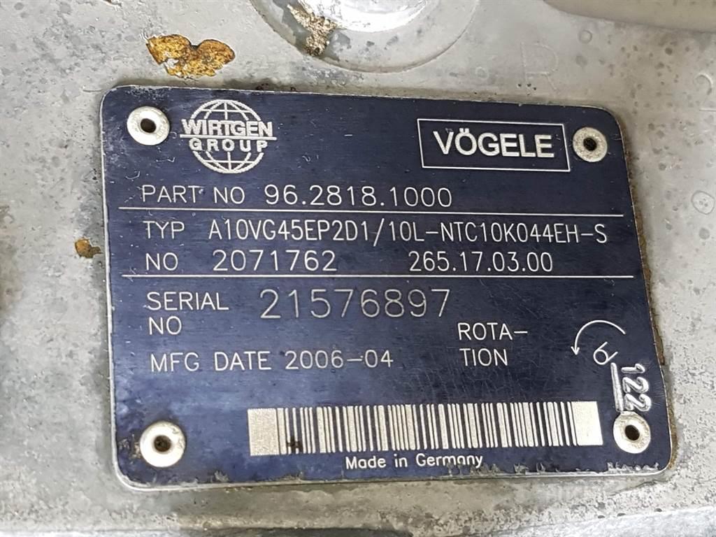 Vögele -Rexroth A10VG45EP2D1/10L-96.2818.1000-Drive pump Hydraulika