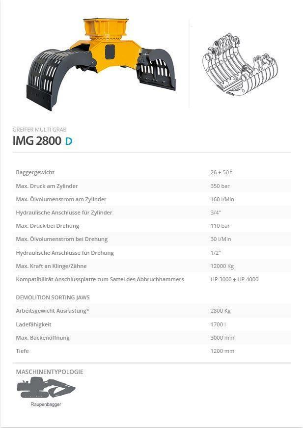 Indeco IMG 2800 Klešťové drapáky