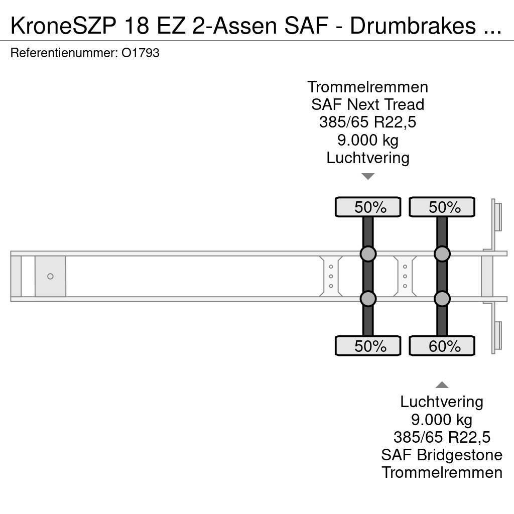 Krone SZP 18 EZ 2-Assen SAF - Drumbrakes - 20FT connecti Kontejnerové návěsy