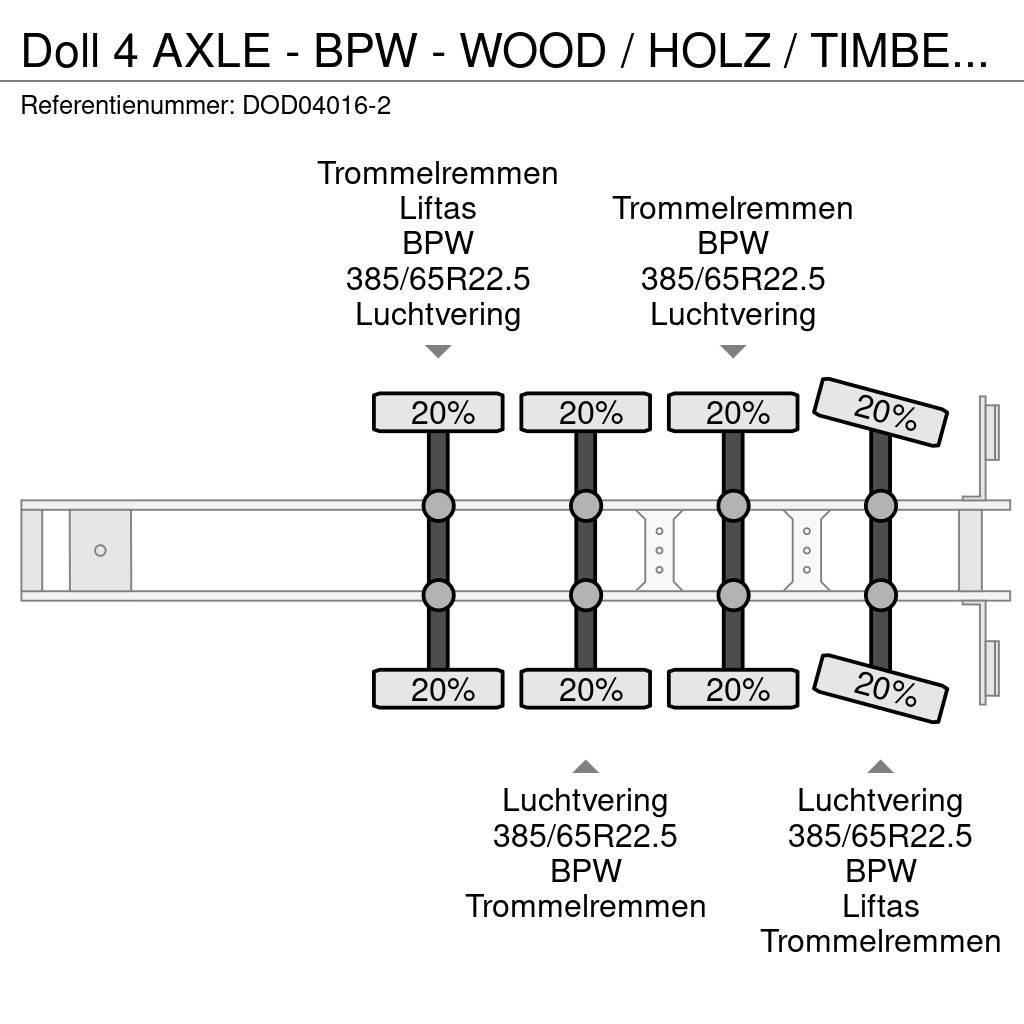 Doll 4 AXLE - BPW - WOOD / HOLZ / TIMBER TRANSPORTER Návěsy na přepravu kmenů