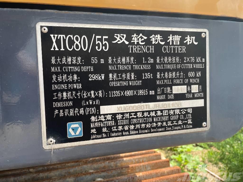  徐工 XTC80/55 Pásy, řetězy a podvozek
