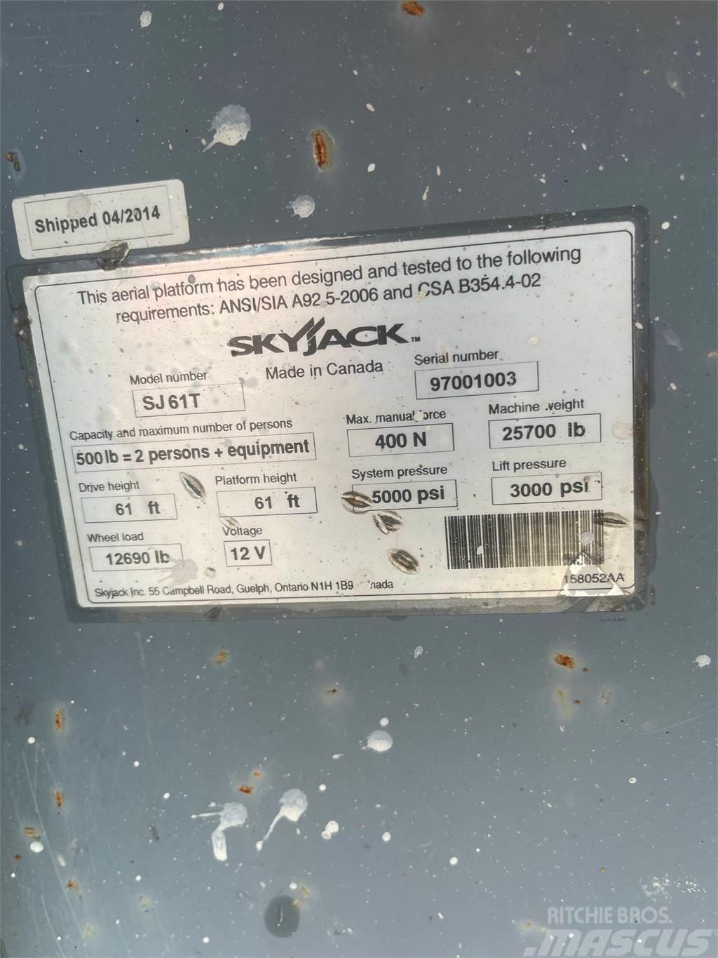 SkyJack SJ61T Výložníky a lžíce