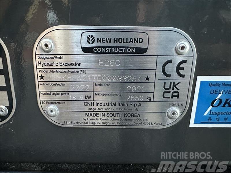 New Holland E26C Mini rýpadla < 7t