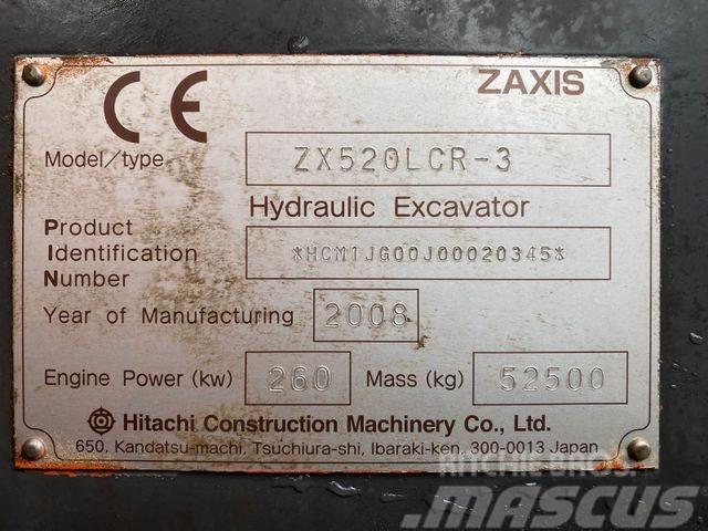 Hitachi ZX520 LCR-3 **BJ. 2008 *17454H/Klima/TOP Zustand Pásová rýpadla