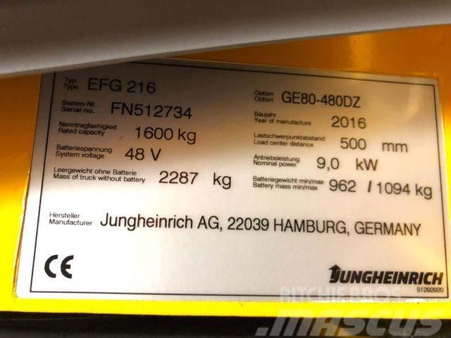 Jungheinrich EFG216 - 4.8 M HUBHÖHE -BATTERIE 91% -TRIPLEX Další