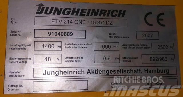 Jungheinrich ETV 214 - 8.42M HUB 3.995 STD. - BATTERIE70% Retraky