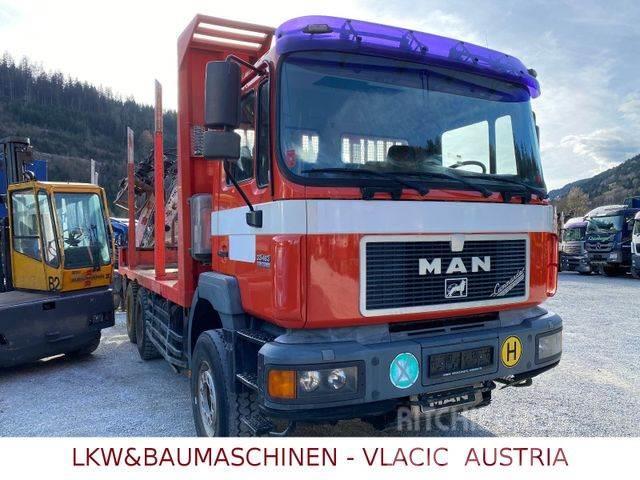 MAN 33.403 Holztransporter mit Kran PENZ Vozy na přepravu kmenů