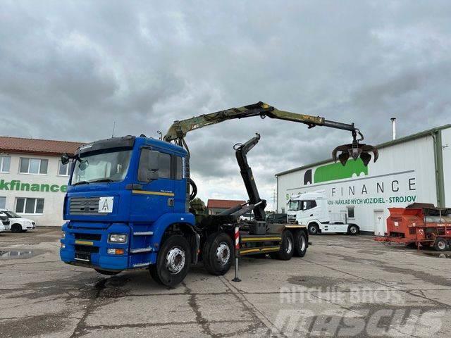 MAN TGA 41.460 for containers and scrap + crane 8x4 Hákový nosič kontejnerů