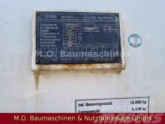  Saugwagenanhänger / Tollense TH 93 / 14.000 L Cisternové přívěsy