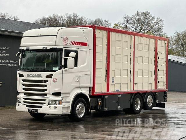 Scania R490 EU6 6x2 4.Stock Menke m. Hubdach &amp; Tränke Vozy na přepravu zvířat