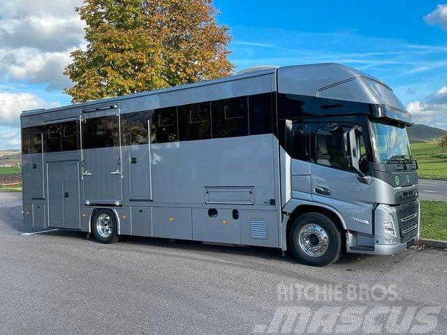 Volvo FM 380, 5 Pferde,Wohnung m Pop Out Vozy na přepravu zvířat