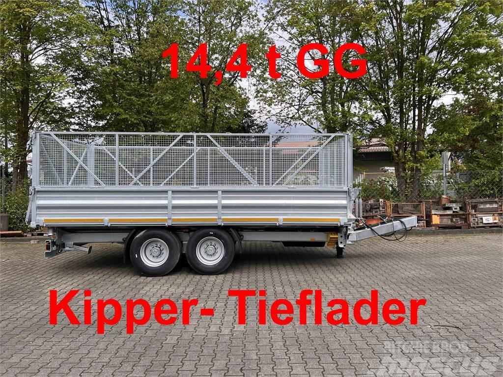 Möslein TTD 14 5,70 m 14 t Tandem- Kipper Tieflader 5,70 Sklápěcí přívěsy