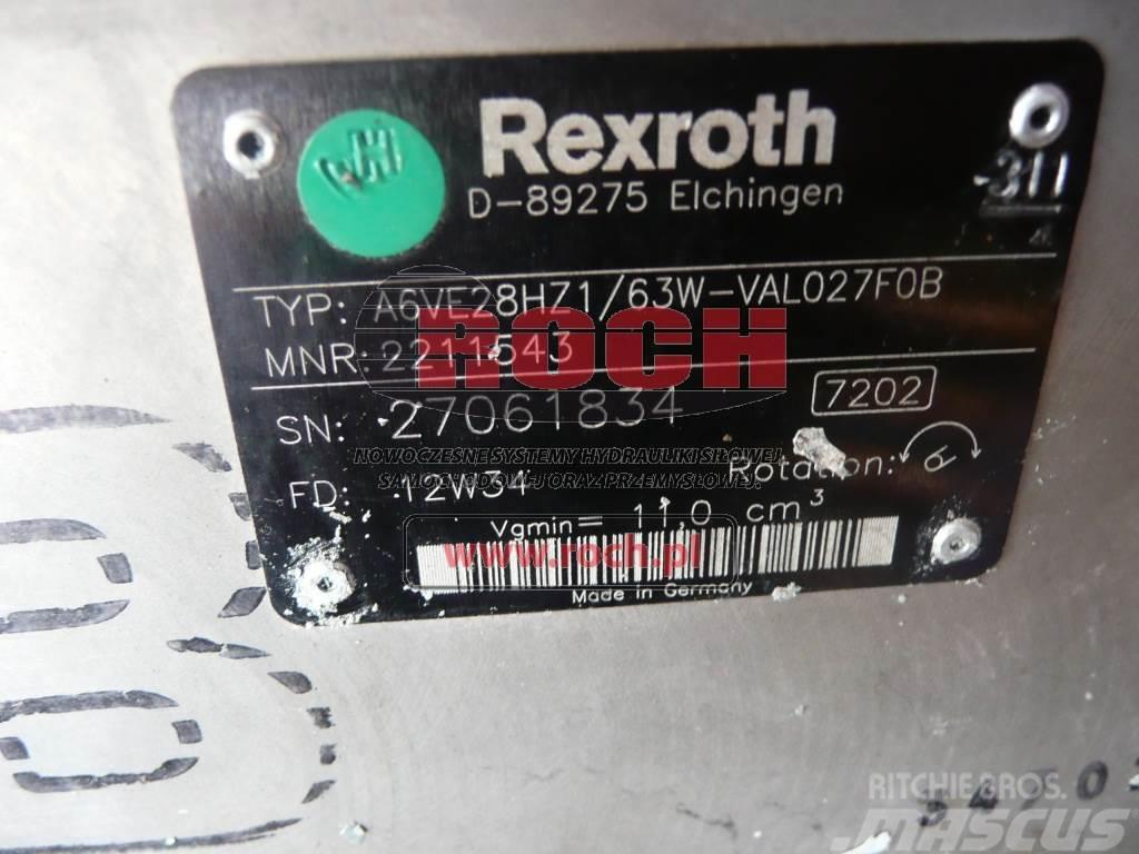 Rexroth A6VE28HZ1/63W-VAL027F0B 2211543 Motory