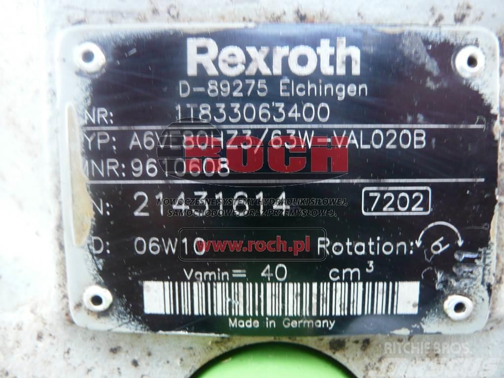 Rexroth A6VE80HZ3/63W-VAL020B 9610608 1T833063400 Motory