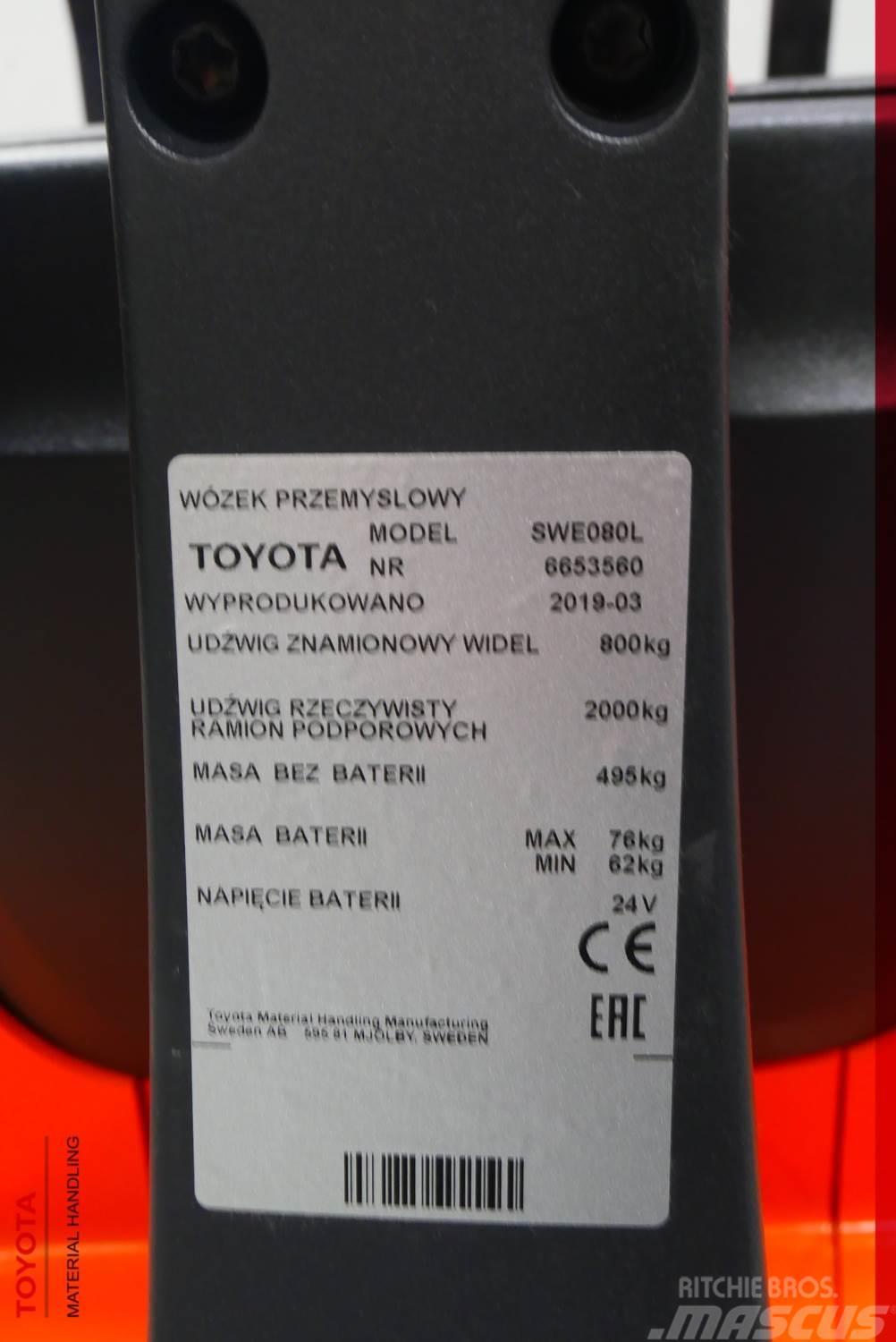 Toyota SWE080L Lithium-ion Ručně vedené vysokozdvižné vozíky