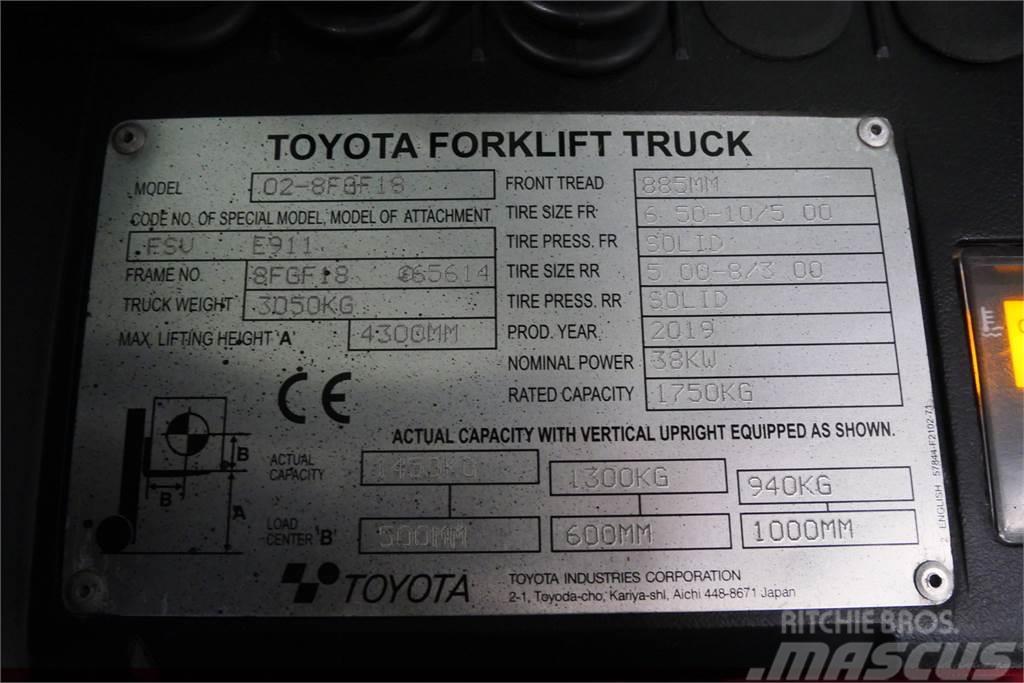 Toyota 02-8FGF18 LPG vozíky