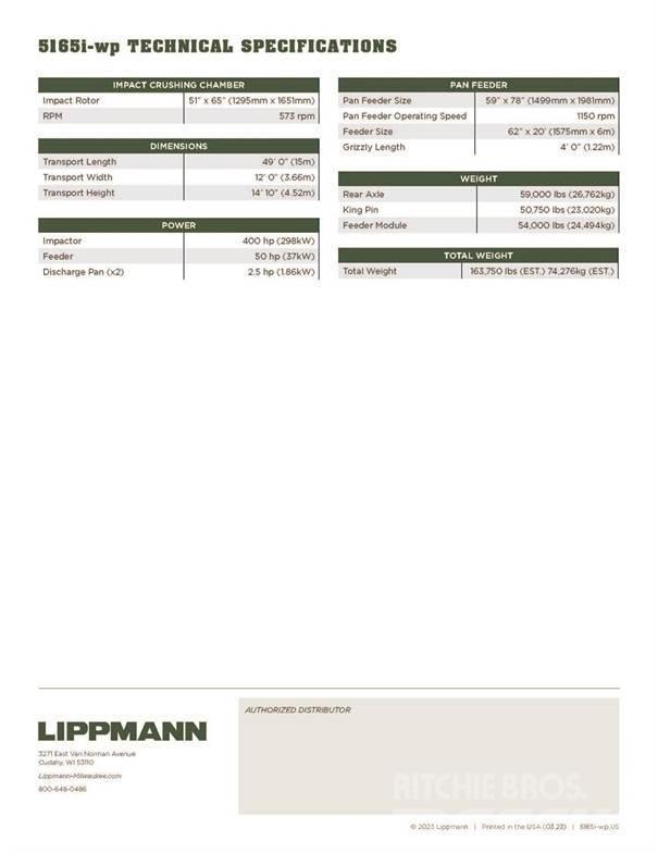 Lippmann 5165i WP Drtící zařízení