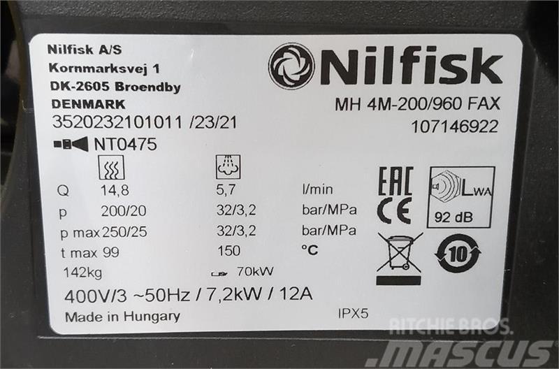 Nilfisk 200/960 FAX Vysokotlaké mycí stroje